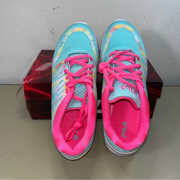 Brand New With Box Fila Fantom 5 Girl/women Running Sneakers Teal Pink Size 5 - Picture 6 of 7